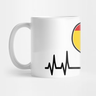 Spain Flag Heart Heartbeat EKG Mug